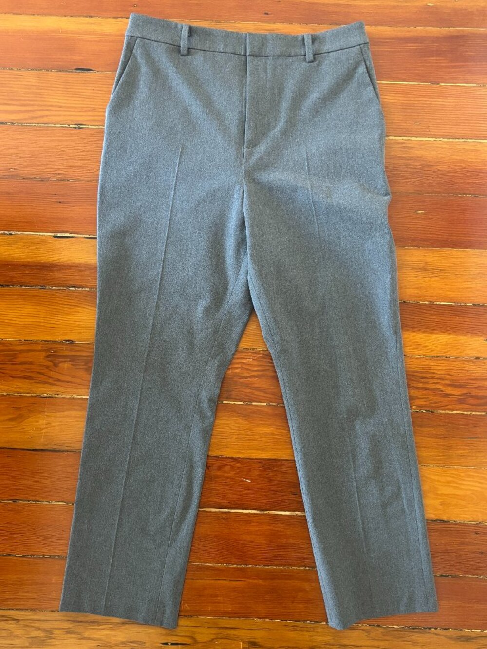 Uniqlo Women's Gray Straight Leg Cigarette Trousers Minimalist CBK